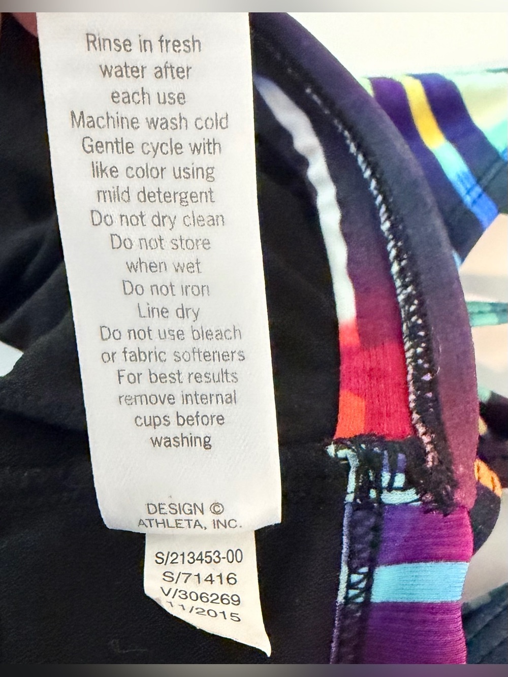 Athleta Multicolor Striped Swim Top with Crisscross Straps - Picture 7 of 7